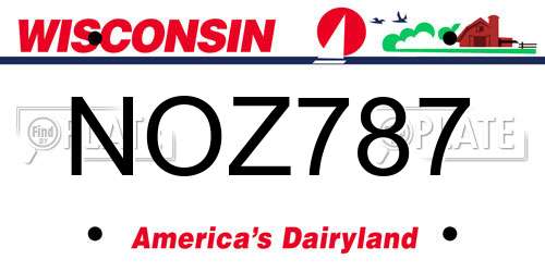 NOZ787 Wisconsin License Plate