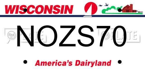NOZS70 Wisconsin License Plate