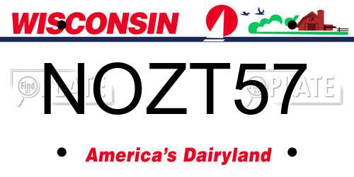 NOZT57 Wisconsin License Plate