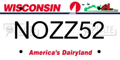 NOZZ52 Wisconsin License Plate