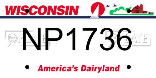 NP1736 Wisconsin License Plate