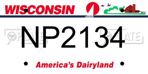 NP2134 Wisconsin License Plate