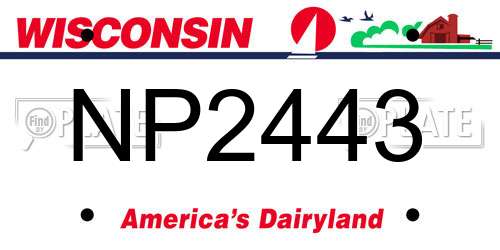 NP2443 Wisconsin License Plate