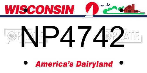 NP4742 Wisconsin License Plate