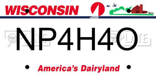 NP4H4O Wisconsin License Plate