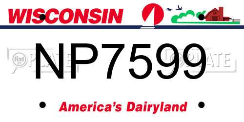 NP7599 Wisconsin License Plate