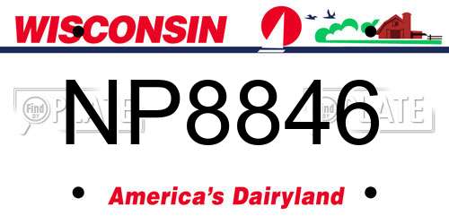 NP8846 Wisconsin License Plate