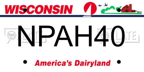 NPAH40 Wisconsin License Plate