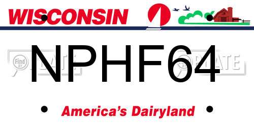 NPHF64 Wisconsin License Plate