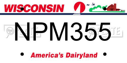 NPM355 Wisconsin License Plate