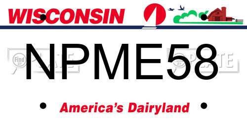 NPME58 Wisconsin License Plate