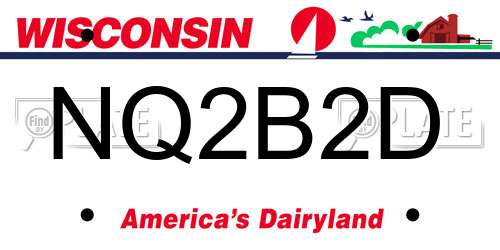 NQ2B2D Wisconsin License Plate