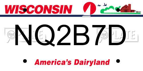 NQ2B7D Wisconsin License Plate