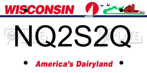 NQ2S2Q Wisconsin License Plate