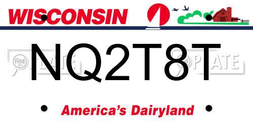 NQ2T8T Wisconsin License Plate