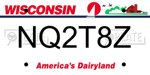 NQ2T8Z Wisconsin License Plate