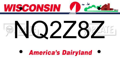 NQ2Z8Z Wisconsin License Plate