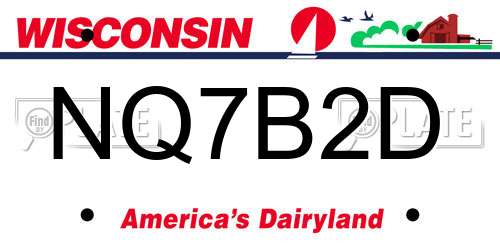 NQ7B2D Wisconsin License Plate