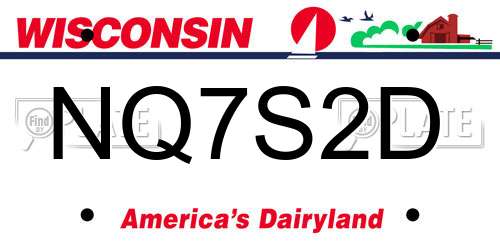 NQ7S2D Wisconsin License Plate