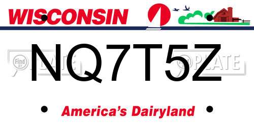 NQ7T5Z Wisconsin License Plate
