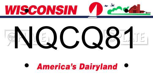 NQCQ81 Wisconsin License Plate