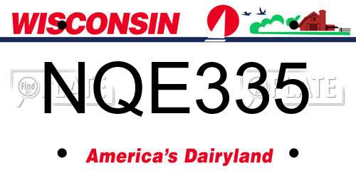 NQE335 Wisconsin License Plate
