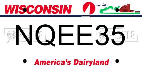 NQEE35 Wisconsin License Plate