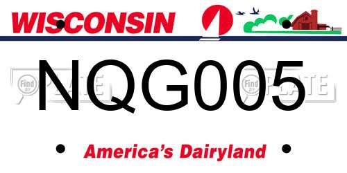 NQG005 Wisconsin License Plate