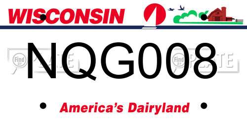 NQG008 Wisconsin License Plate