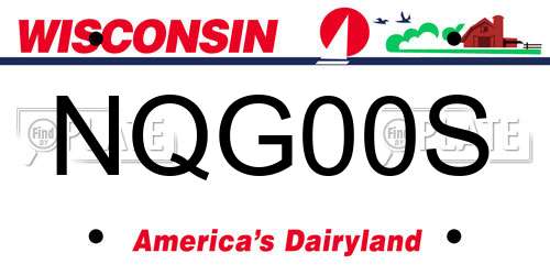NQG00S Wisconsin License Plate