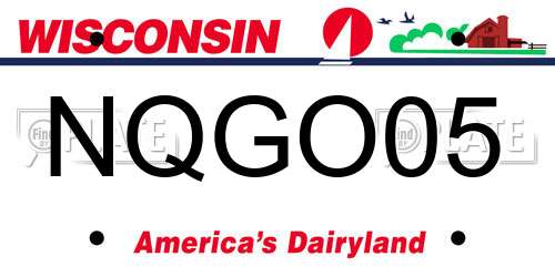NQGO05 Wisconsin License Plate