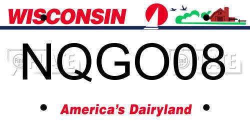 NQGO08 Wisconsin License Plate