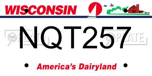 NQT257 Wisconsin License Plate