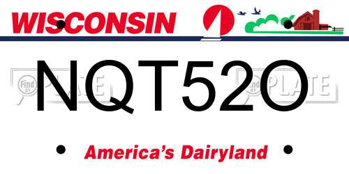 NQT52O Wisconsin License Plate