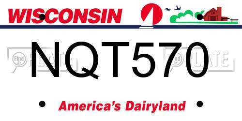 NQT570 Wisconsin License Plate