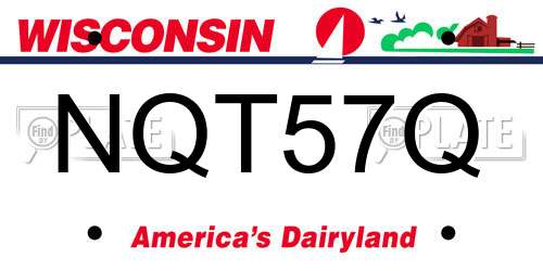 NQT57Q Wisconsin License Plate