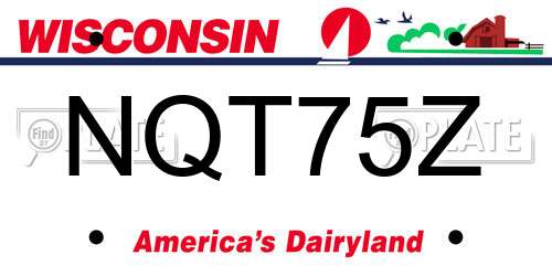 NQT75Z Wisconsin License Plate