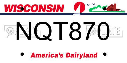 NQT870 Wisconsin License Plate