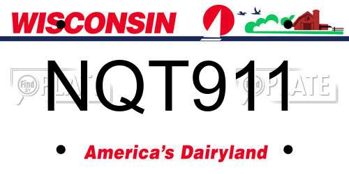 NQT911 Wisconsin License Plate