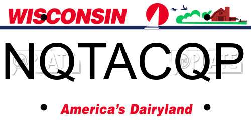 NQTACQP Wisconsin License Plate