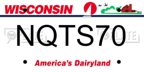 NQTS70 Wisconsin License Plate