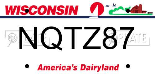NQTZ87 Wisconsin License Plate