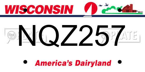 NQZ257 Wisconsin License Plate