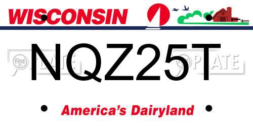 NQZ25T Wisconsin License Plate