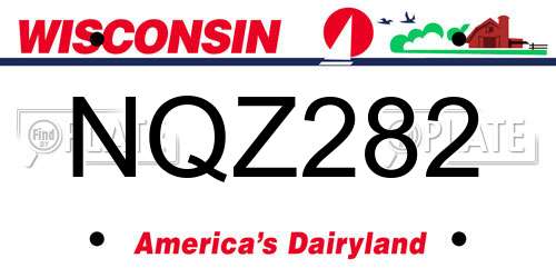 NQZ282 Wisconsin License Plate
