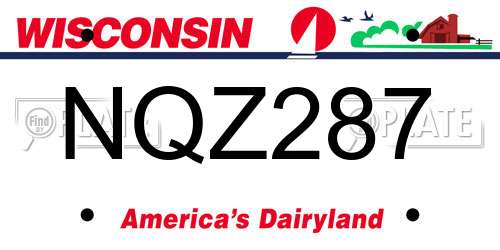 NQZ287 Wisconsin License Plate
