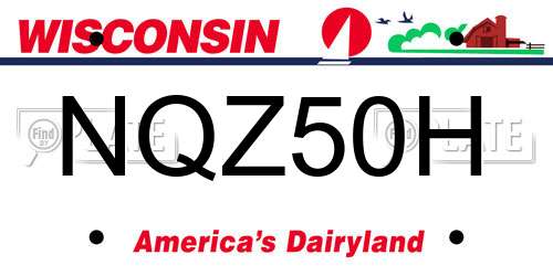 NQZ50H Wisconsin License Plate