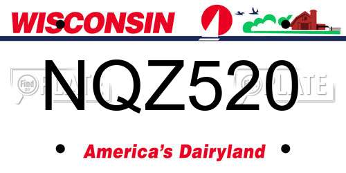 NQZ520 Wisconsin License Plate
