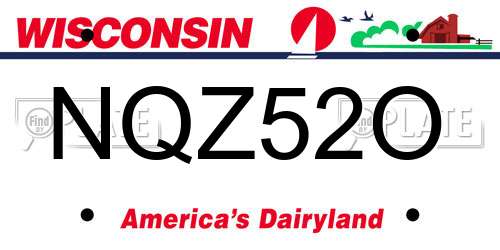 NQZ52O Wisconsin License Plate