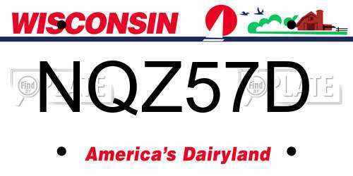 NQZ57D Wisconsin License Plate
